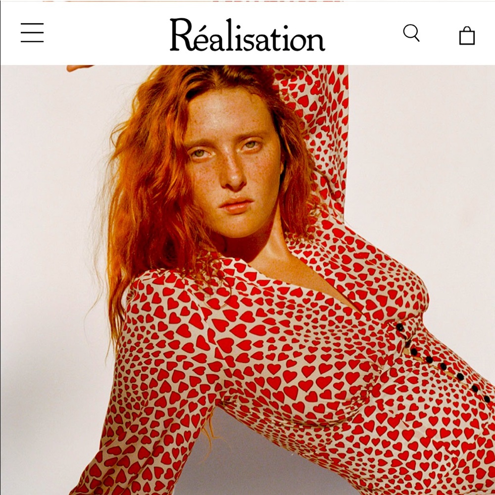 Realisation par red silk heart blouse - their first collection, size small